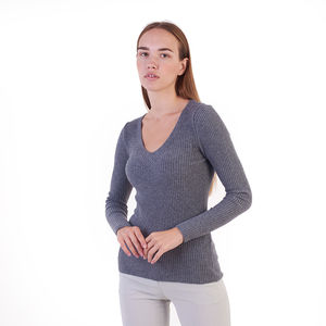 Network V-Neck Women size S Gray